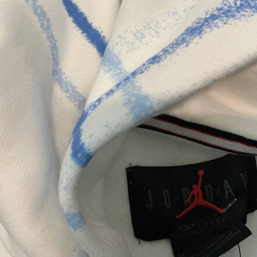 Jordan Brand Fleece Pullover Hoodie FV7458-100 White/Blue Men’s Size: Medium - Picture 3 of 5
