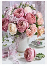 Blühende Rosenpracht 5D Diamond Painting Set ohne Bilderrahmen 20x30 cm