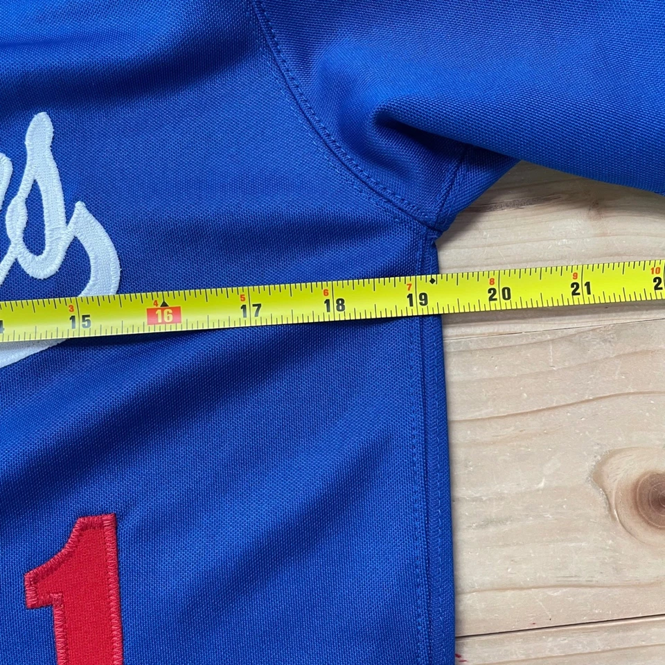 New Balance Los Doyers Jersey Button Front Baseball #11 Blue Mens - Image 4 of 4