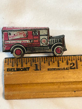 Vintage Cracker Jack Tin Toy Delivery Truckvan Advertising Slogan 1920