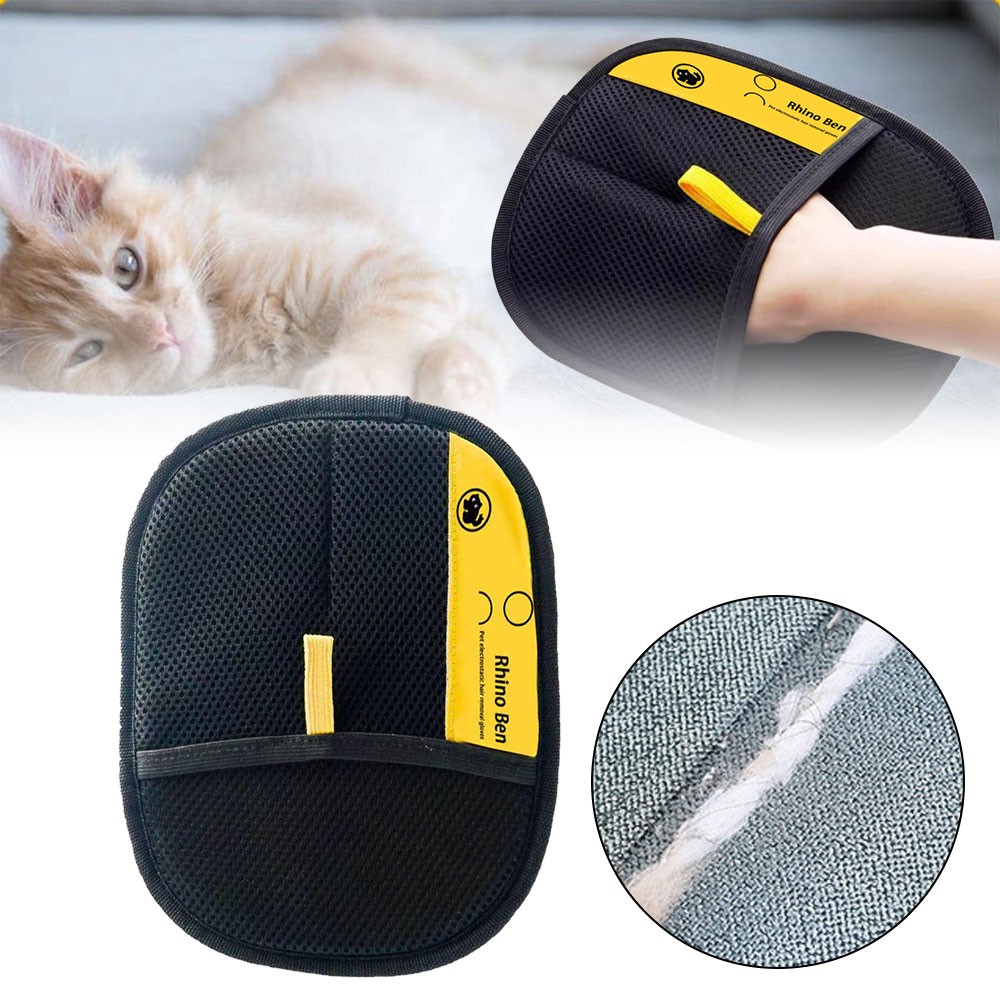 2x Touch Cleaning Brush Magic Glove Pet-Dog Cat Massage Hair Removal Bathing Com