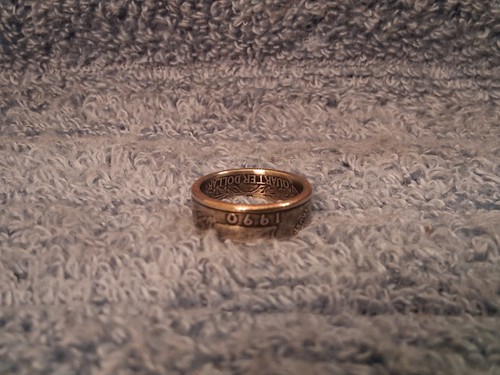 Washington Quarters 1990, bague pièce fait main, taille 7 - 1/2 - Photo 4/5