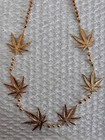 MARIJUANA New Orleans MARDI GRAS Gold Weed Leaf PLASTIC PARTY BEADED NECKLACE — photo 5