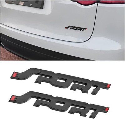 2PCS 3D Metal Car Sport Sticker, Car Side Fender Rear Trunk Emblem Badge Decals,