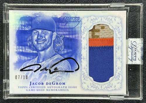 JACOB DEGROM 2015 TOPPS DYNASTY #AP-JDE5 GAME-USED PATCH AUTO 07/10 METS