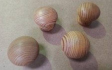 Image of 4 Pack 45mm x 35mm Pine Door Knobs Made in England Free P&P