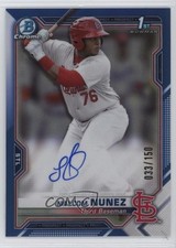2021 Bowman Chrome Prospect Blue Refractor 33/150 Malcom Nunez #CPA-MN Auto 0yd6