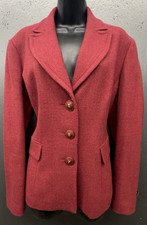 Vtg Talbots Blazer Jacket 14 Red Wool Logo Buttons Preppy Classic Heritage