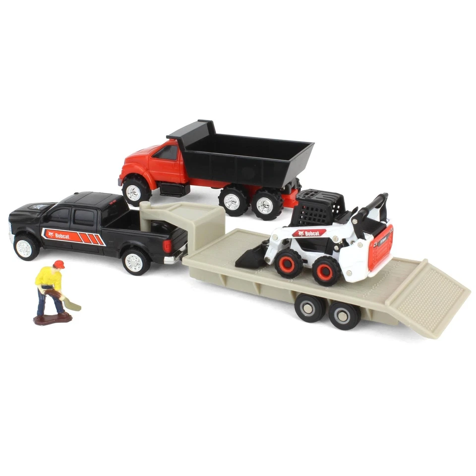 ERTL 1/64 Bobcat 5 Piece Construction Set Dump Truck, Trailer, Skid Loader 16502 - Image 4 of 4
