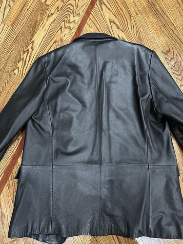 3Pcs Black Leather Men's Suit Vest And Jacket - Medium Size 32 - Picture 2 of 7