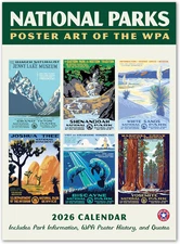 National Parks WPA Grid Wall Calendar 2026, Monthly January–December 8.75" X 12"