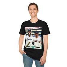 Hank Aaron Wilie Mays Photo Art Baseball Team T Shirt, Unisex Tee Sports  