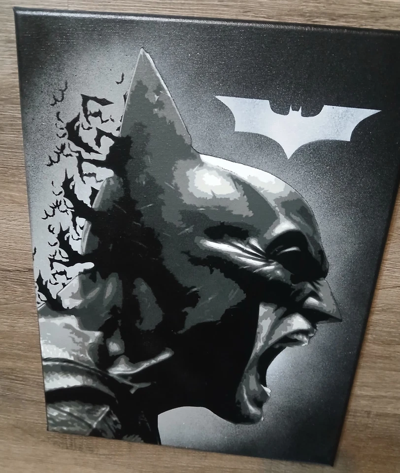 Pintura original sobre lienzo 12x16. Batman Foto 3 de 4