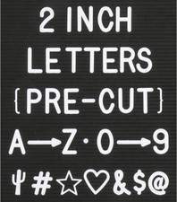 "2 Inch Letters for Letter Board Letters Only, Large White Plastic Letters for..