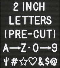 "2 Inch Letters for Letter Board Letters Only, Large White Plastic Letters for..