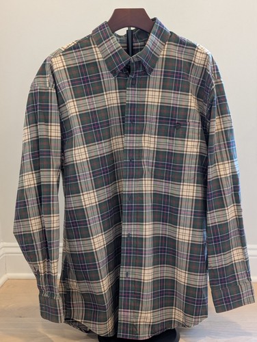 Orvis Cotton Button Down Shirt Campbell Dress Tartan Plaid Men's Size XL EUC