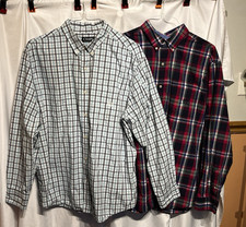 Chaps Easy Care Long Sleeve Plaid Dress Casual Shirts Lot of 2 XXL