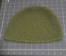 HANDMADE ADULT CROCHET SCULL CAP/ BEANIE OLIVE GREEN