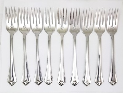 Oneida Community Stainless Royal Flute 9 Salad Forks Free Ship