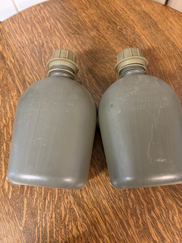2 Vintage Army Water Canteens