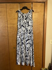 Womens Talbots Sleeveless Navy/White Maxi Dress Size Medium