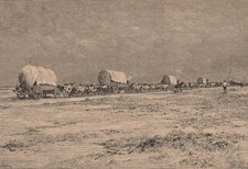 Convoy of Emigrants in the Makarakara Country. South Africa. Cape Colony 1885