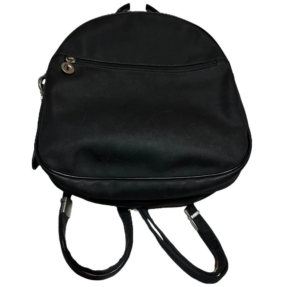 Mandarina Duck Backpack Nylon Leather Trim Mini Round Black 10\