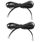 8.5ft 6P6C RJ12 Male to Male Telephone Flat Extension Cable Cord Black 2 Pcs