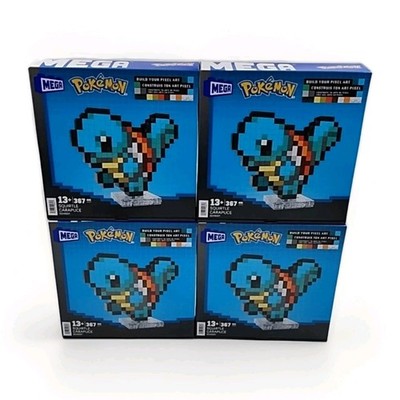 MEGA Pokémon Squirtle Pixel Art 367pcs - BULK of 4 - NEW SEALED - (#Y2-A1)