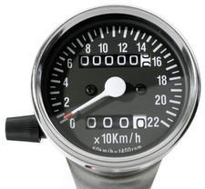 Minitacho Tacho Tageszähler 60mm Schwarz Chr...