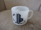 Vintage Skyline Advertising Milk Glass Coffee Mug Nashua IA - Federal Glass