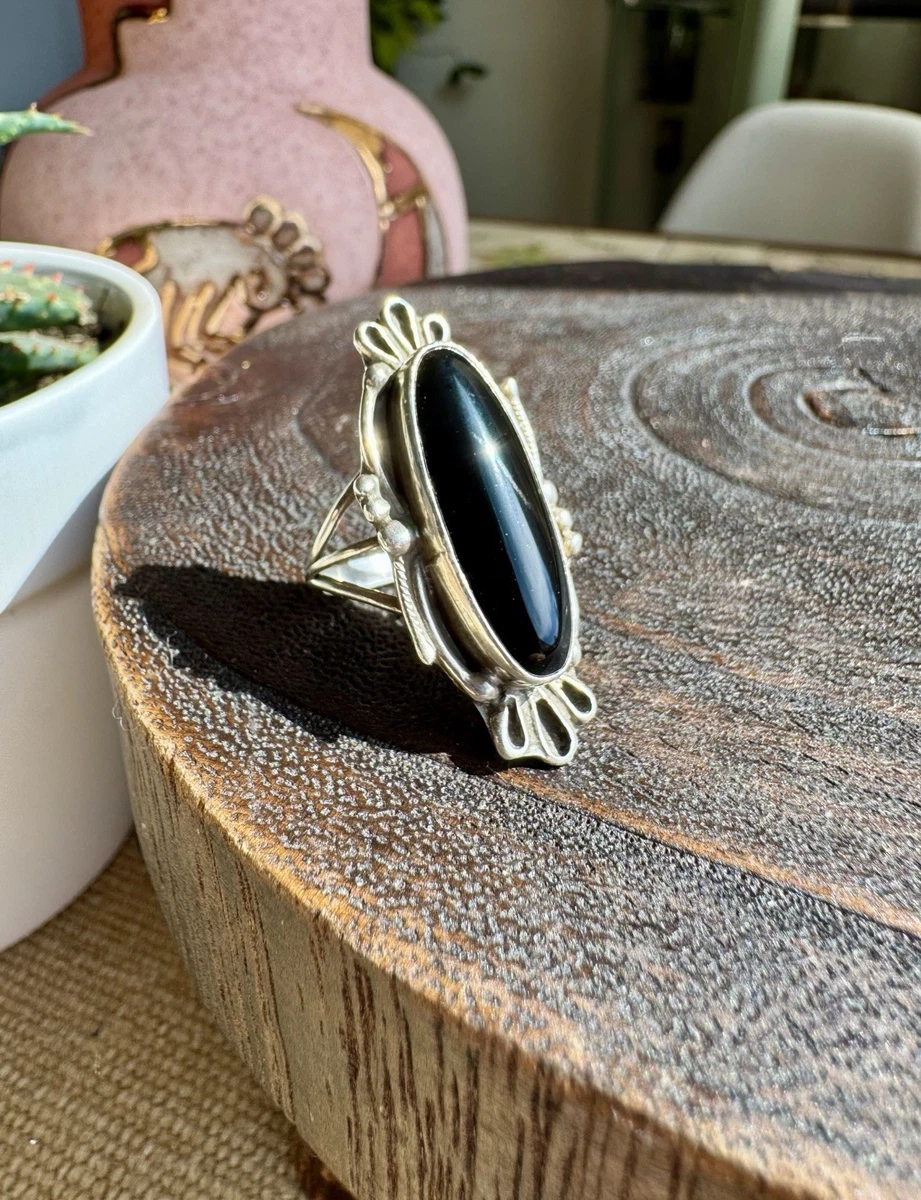 Navajo Onyx In Native American Rings for sale | eBay