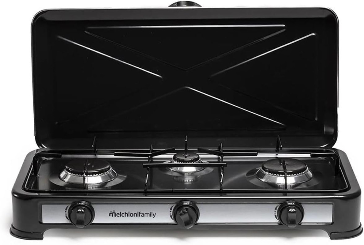 Melchioni Minerva 3 Fornello Gas GPL 3 Fuochi per Outdoor e Camping