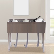 3 Compartment Stainless Steel Kitchen Commercial Restaurant Utility Basin Sink