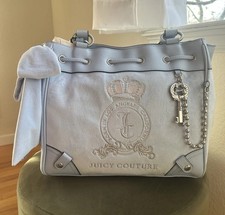 New Juicy Couture Daydreamer Blue Star Tote Bag Bow Key Charm