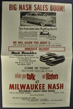 1951 Nash Ambassador Sales Brochure Sheet Excellent Original 51