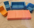 BARBIE- 70’s Vintage Mod Dream House Furniture Lot Orange Blue Pink Plastic