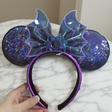 Disney Parks Loungefly Halloween Spiderweb Minnie Sequin Ears Headband 2026