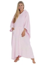 Ladies Soft Fleece Hooded Printed Long Kaftan Poncho Sleepwear One Size