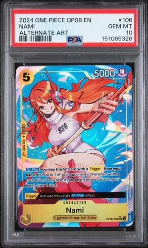 2024 ONE PIECE OP08-TWO LEGENDS ALTERNATE ART #106 NAMI PSA 10