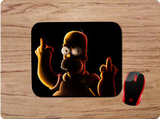 HOMER SIMPSON MIDDLE FINGER OFFENSIVE CUSTOM NON-SLIP NEOPRENE MOUSE PAD