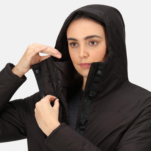 Regatta Womens Yewbank II Size UK 18L Waterproof Parka Coat Hood Black - Picture 12 of 12