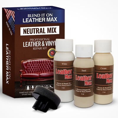 Leather Max Quick Blend Refinish and Repair Kit, (Neutral Mix) for Furniture Ect