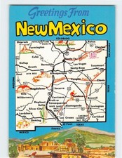 Postcard Map of NM USA