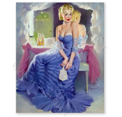 ''Miss Sylvania Backstage'' Elvgren Vintage Style Pin-Up Poster  11x14