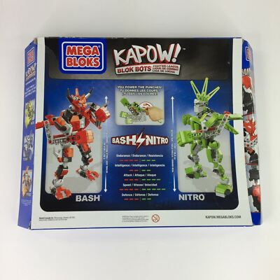 Mega Bloks Kapow Blok Bots Bash vs Nitro Showdown 270 Piece Set NEW
