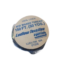 Waxed LINEN CORD lacing cord 4-cord navy thread rug braiding weave twine  150 ft