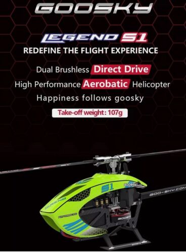 Goosky S1 Helicopter Kit with LiPo Battery + Bluetooth Module - Neon Green - BNF - Picture 3 of 15