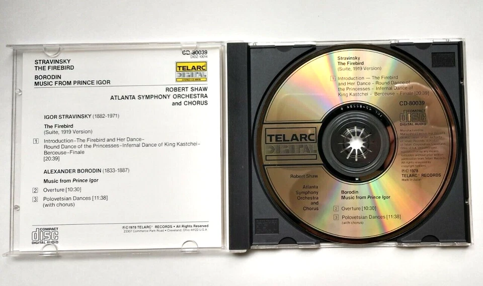 STRAVINSKY The Firebird Borodin Prince Igor CD Robert Shaw Telarc 1978 Japan Foto 4 de 4