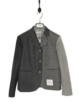 Thom Browne Grey Colorblock Flannel Jacket - XSMALL